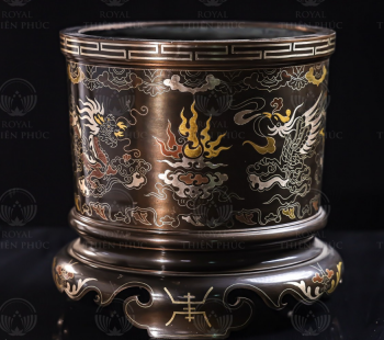 Bát hương Lưỡng Long Chầu Nhật